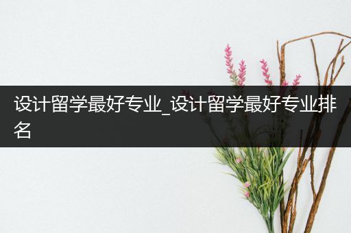 设计留学最好专业_设计留学最好专业排名