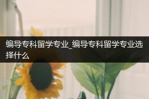 编导专科留学专业_编导专科留学专业选择什么