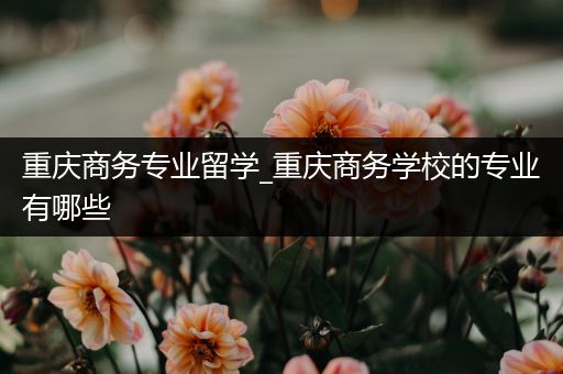 重庆商务专业留学_重庆商务学校的专业有哪些