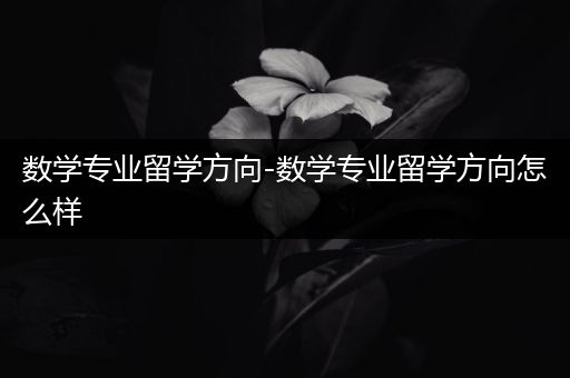 数学专业留学方向-数学专业留学方向怎么样