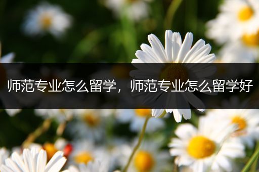 师范专业怎么留学，师范专业怎么留学好