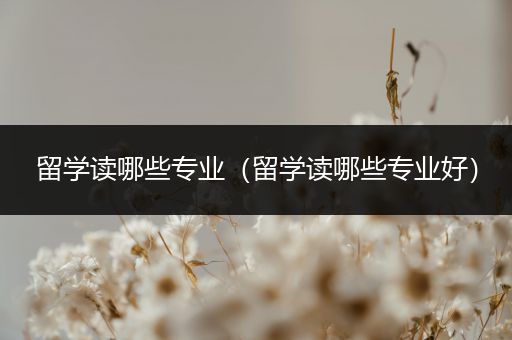 留学读哪些专业（留学读哪些专业好）