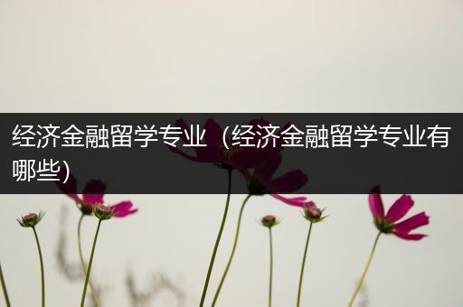 经济金融留学专业（经济金融留学专业有哪些）