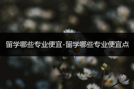 留学哪些专业便宜-留学哪些专业便宜点