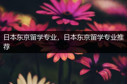 日本东京留学专业，日本东京留学专业推荐