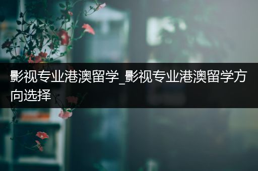 影视专业港澳留学_影视专业港澳留学方向选择