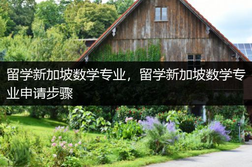 留学新加坡数学专业，留学新加坡数学专业申请步骤