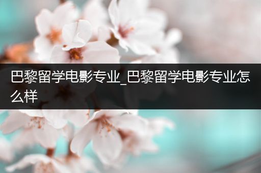 巴黎留学电影专业_巴黎留学电影专业怎么样