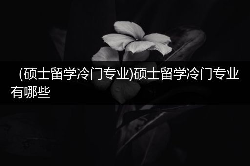 （硕士留学冷门专业)硕士留学冷门专业有哪些