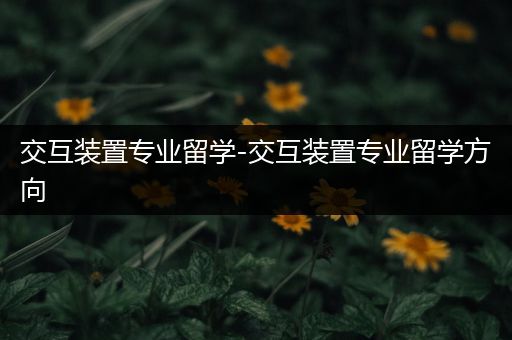 交互装置专业留学-交互装置专业留学方向