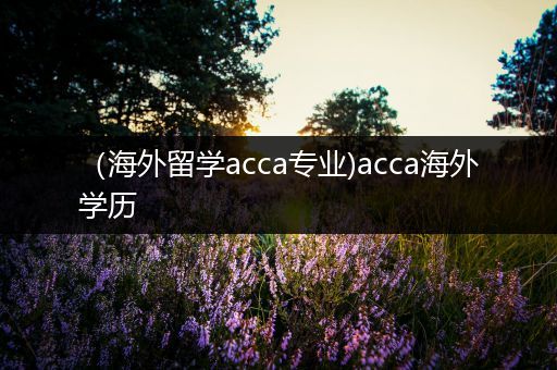 （海外留学acca专业)acca海外学历