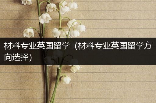 材料专业英国留学（材料专业英国留学方向选择）