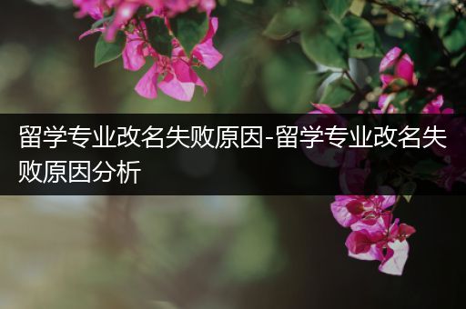 留学专业改名失败原因-留学专业改名失败原因分析