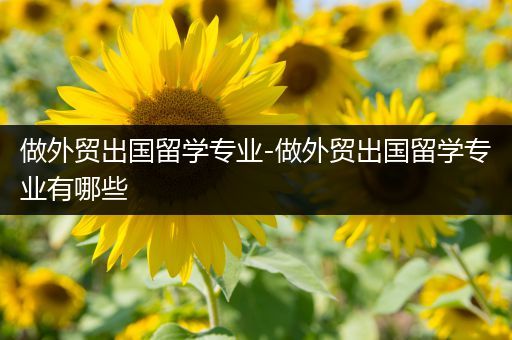 做外贸出国留学专业-做外贸出国留学专业有哪些