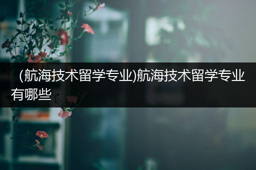 （航海技术留学专业)航海技术留学专业有哪些