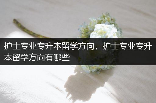 护士专业专升本留学方向，护士专业专升本留学方向有哪些