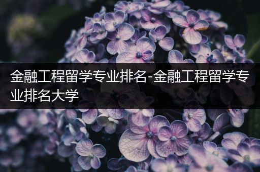 金融工程留学专业排名-金融工程留学专业排名大学