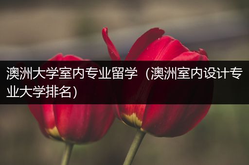 澳洲大学室内专业留学（澳洲室内设计专业大学排名）