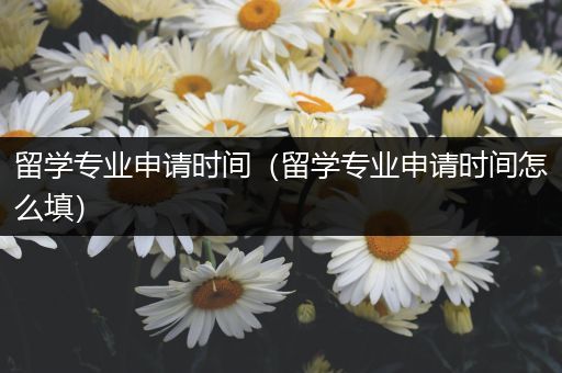 留学专业申请时间（留学专业申请时间怎么填）