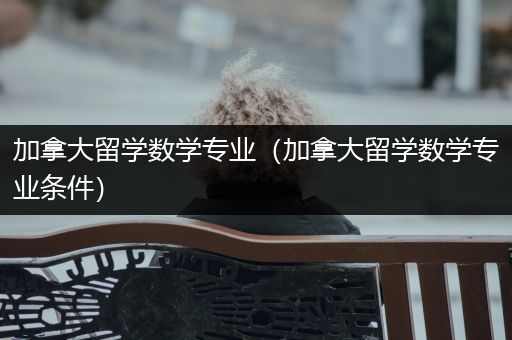 加拿大留学数学专业（加拿大留学数学专业条件）