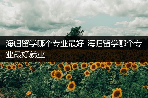 海归留学哪个专业最好_海归留学哪个专业最好就业