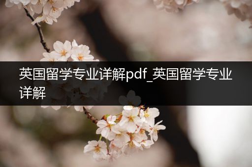 英国留学专业详解pdf_英国留学专业详解