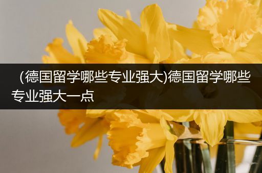 （德国留学哪些专业强大)德国留学哪些专业强大一点