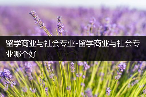 留学商业与社会专业-留学商业与社会专业哪个好