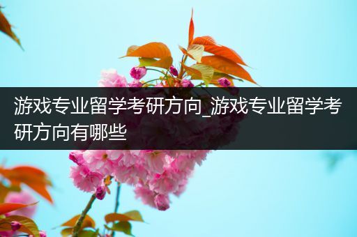 游戏专业留学考研方向_游戏专业留学考研方向有哪些