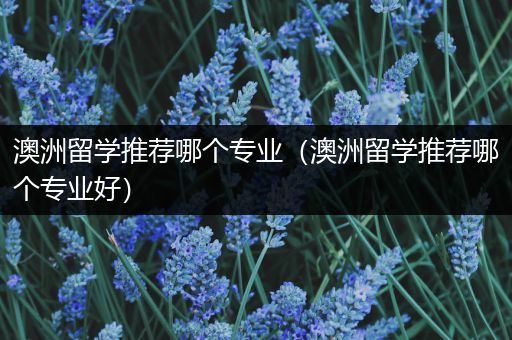 澳洲留学推荐哪个专业（澳洲留学推荐哪个专业好）