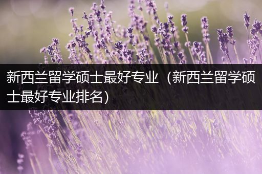 新西兰留学硕士最好专业（新西兰留学硕士最好专业排名）