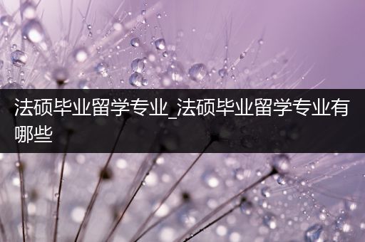 法硕毕业留学专业_法硕毕业留学专业有哪些