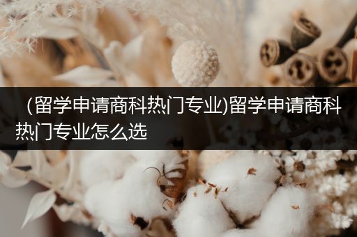 （留学申请商科热门专业)留学申请商科热门专业怎么选