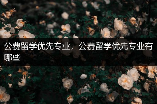 公费留学优先专业，公费留学优先专业有哪些