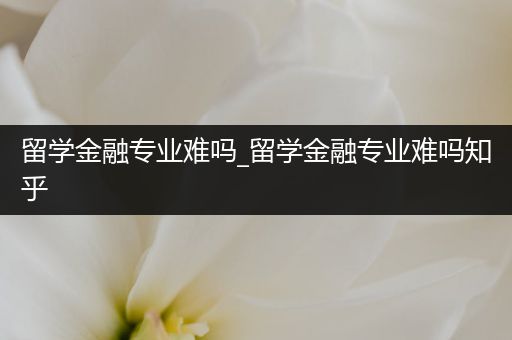 留学金融专业难吗_留学金融专业难吗知乎