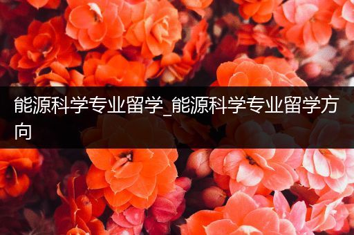 能源科学专业留学_能源科学专业留学方向