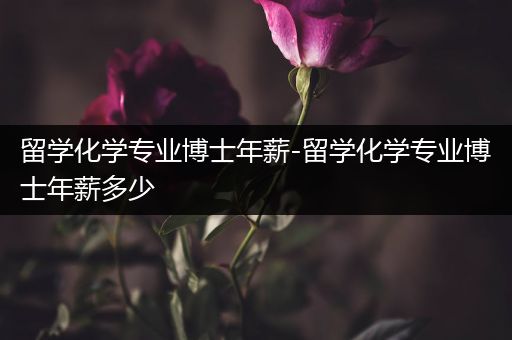 留学化学专业博士年薪-留学化学专业博士年薪多少