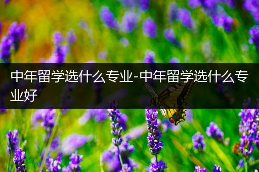 中年留学选什么专业-中年留学选什么专业好
