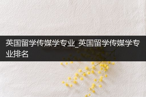 英国留学传媒学专业_英国留学传媒学专业排名