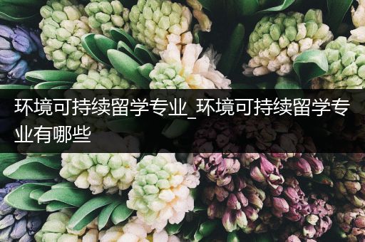 环境可持续留学专业_环境可持续留学专业有哪些