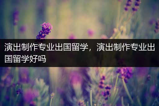 演出制作专业出国留学，演出制作专业出国留学好吗