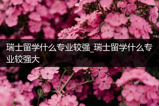 瑞士留学什么专业较强_瑞士留学什么专业较强大