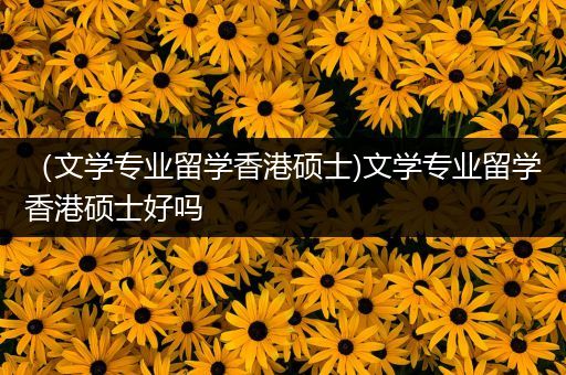 （文学专业留学香港硕士)文学专业留学香港硕士好吗