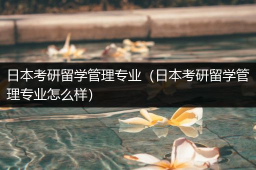 日本考研留学管理专业（日本考研留学管理专业怎么样）