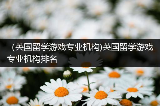 （英国留学游戏专业机构)英国留学游戏专业机构排名