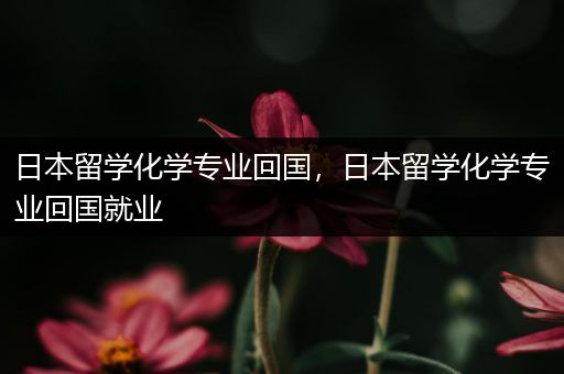 日本留学化学专业回国，日本留学化学专业回国就业