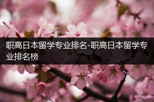 职高日本留学专业排名-职高日本留学专业排名榜