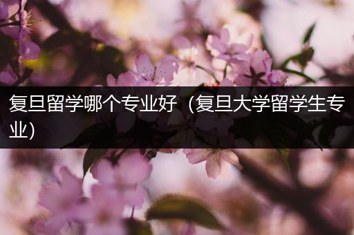 复旦留学哪个专业好（复旦大学留学生专业）